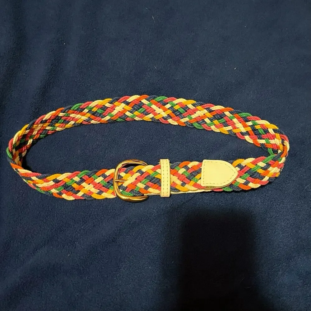Retro Festival Pride Rainbow Braided Woven Belt Small 28”‎ 80s Rainbow Brite